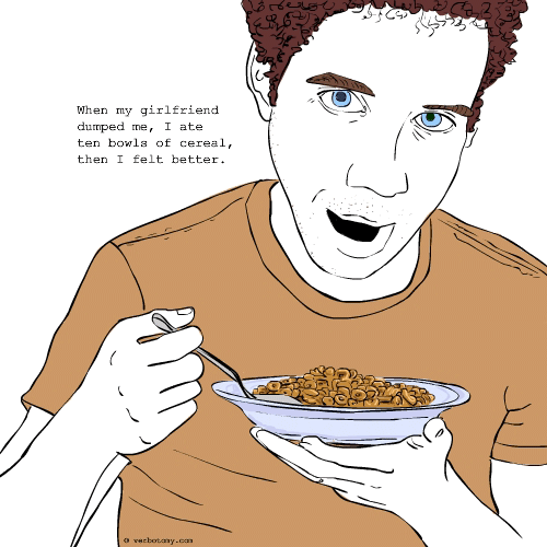 'I ate ten bowls of cereal before I was satisfied.'