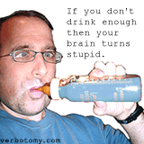 If you don't drink enough then your brain turns stupid