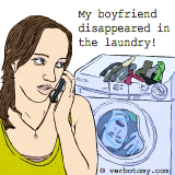 My boyfriend disappeared in the laundry!