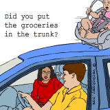 Did you put the groceries in the trunk?